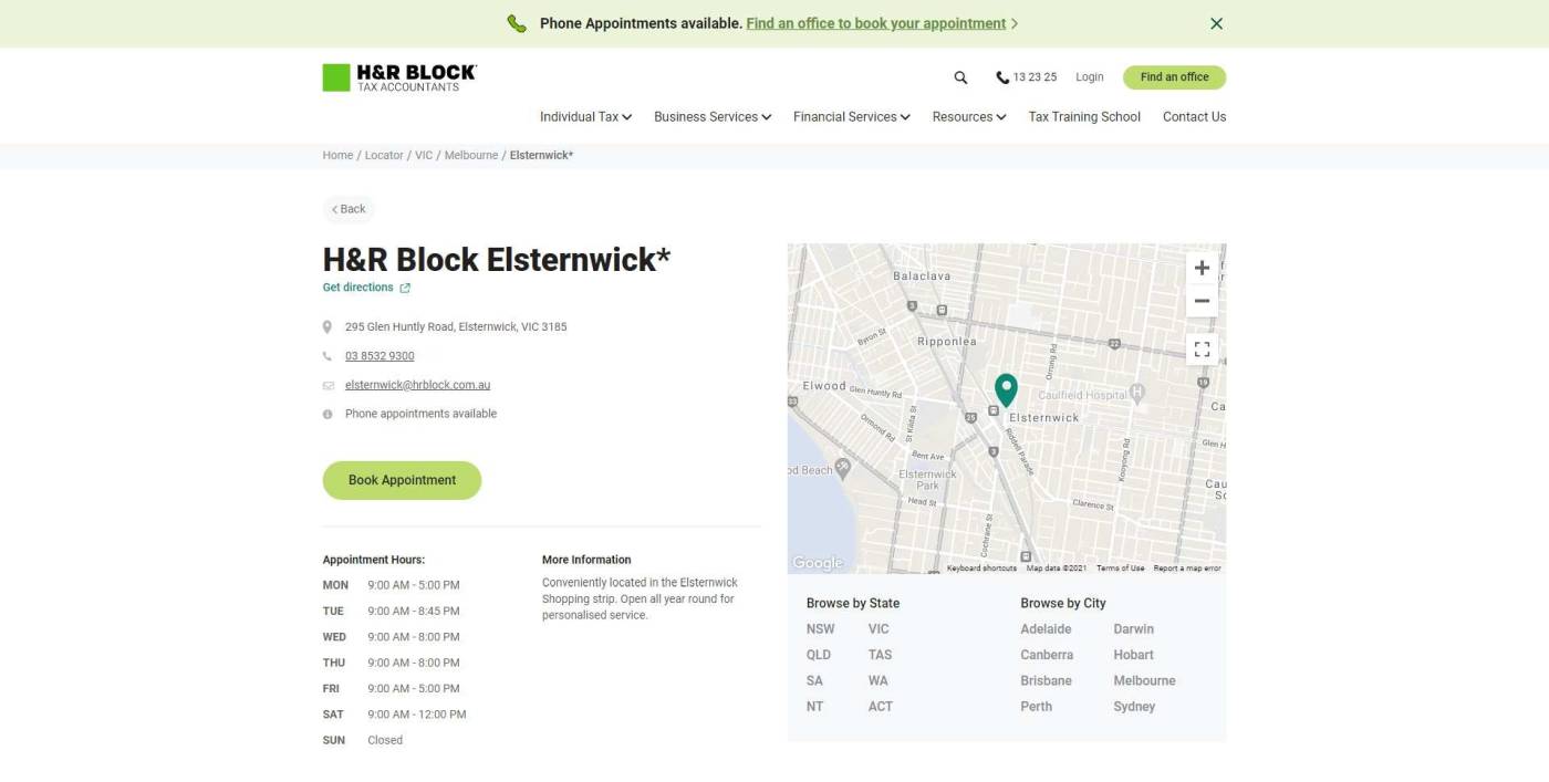 h and r block tax accountants elsternwick